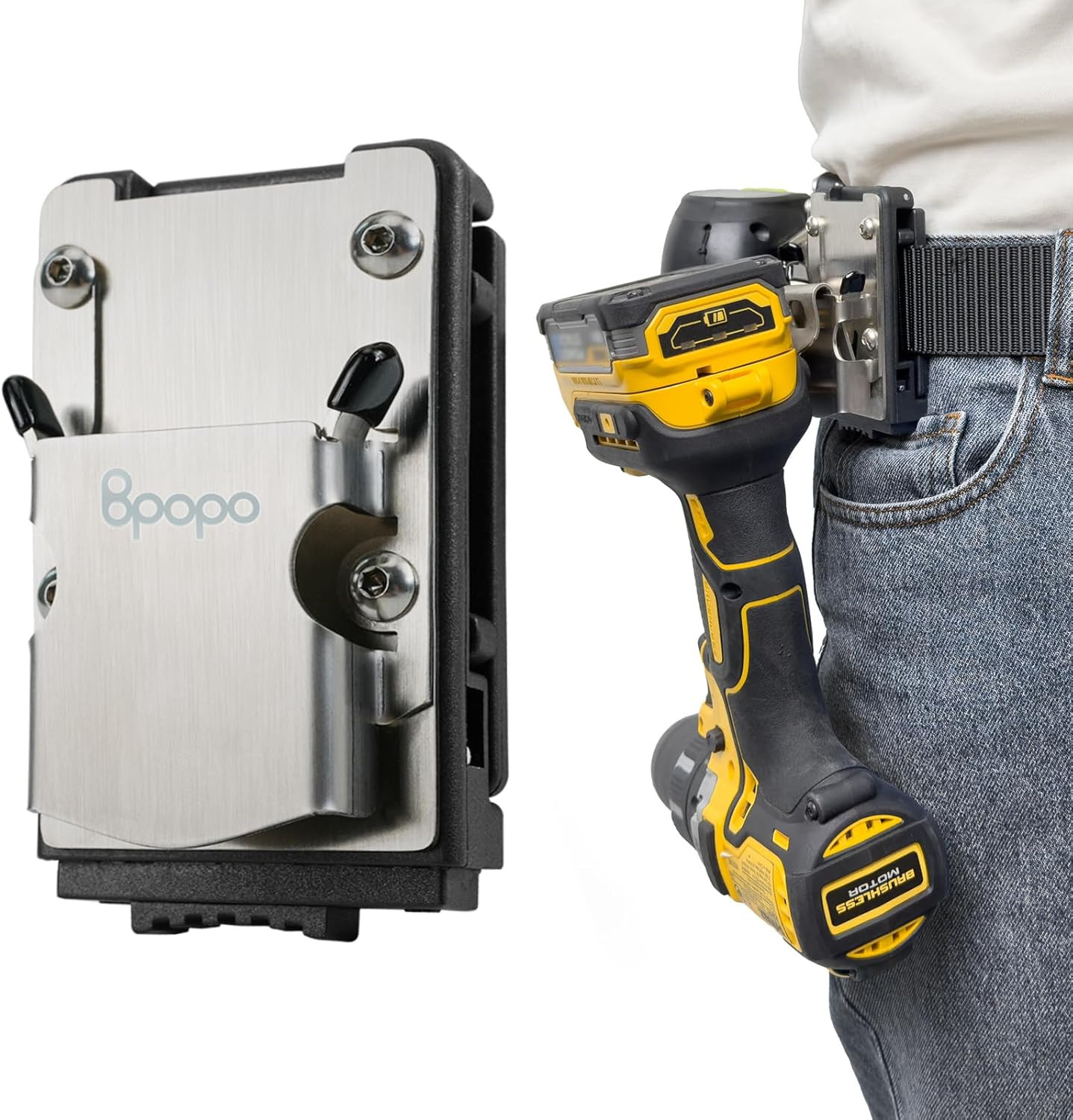 Cordless Drill Holder Belt Clip and Hook Holster for Quick Access
