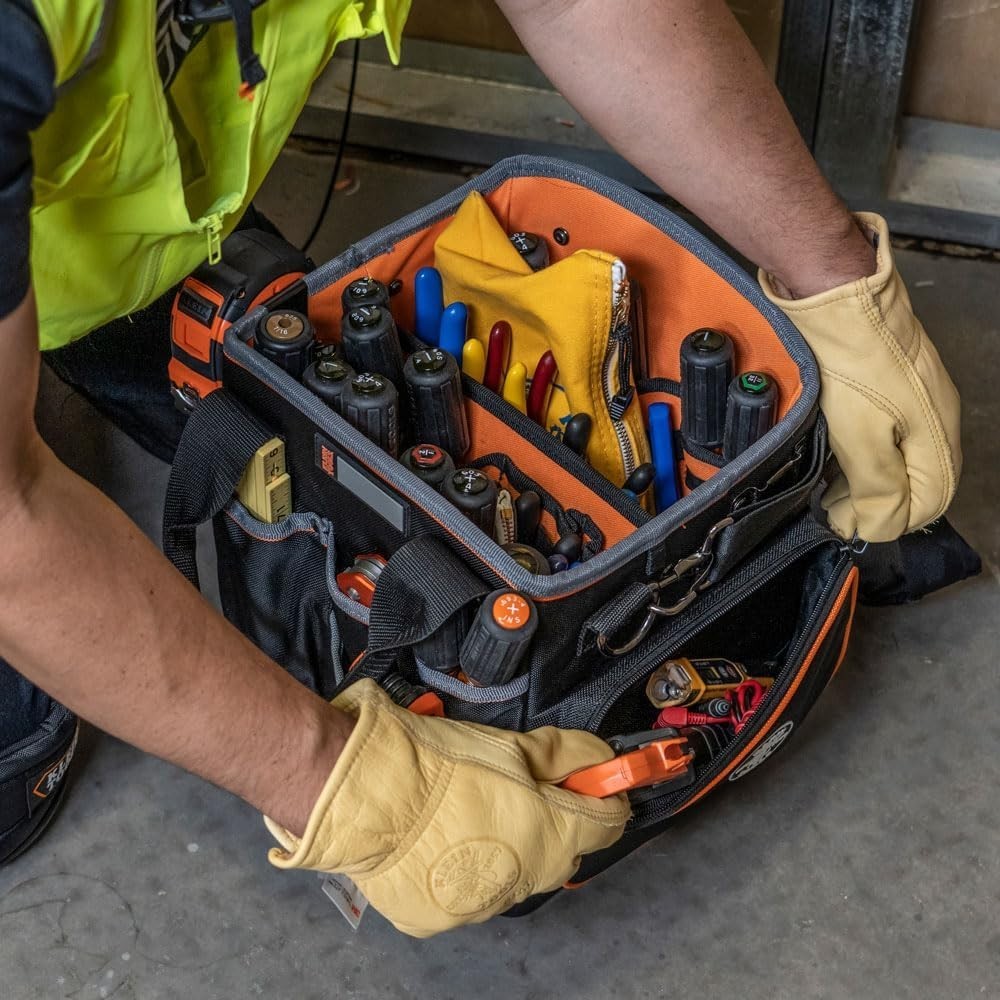 Klein Tools 5541610-14 Tool Bag with Shoulder Strap 40 Pockets for Tool Storage