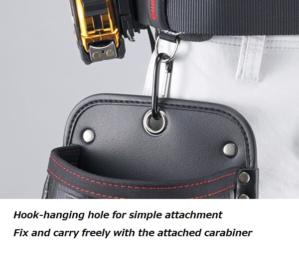 TAJIMA Tools Detachable Synthetic leather Capenters Pouch Seff twin hooks Japan