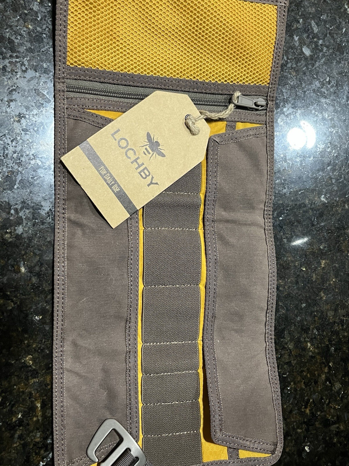 LOCHBY Venture Pouch Tool Pouch, Fabric, brown/Yellow, Adjustable, Handle