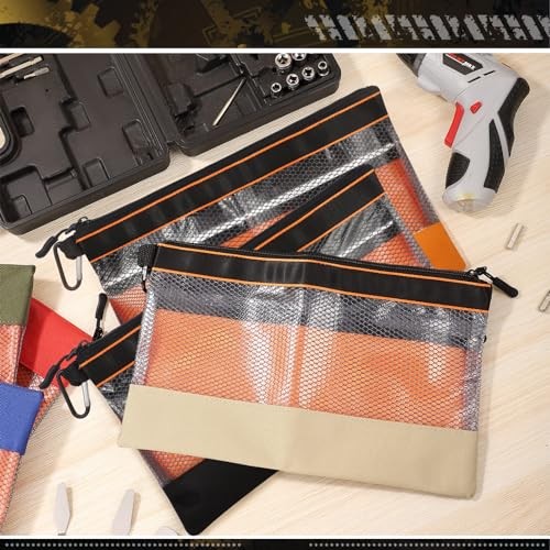 6 Pcs 11.8″ Clear Tool Pouch Tool pouch Bags | 1680D Multicolor-6pcs