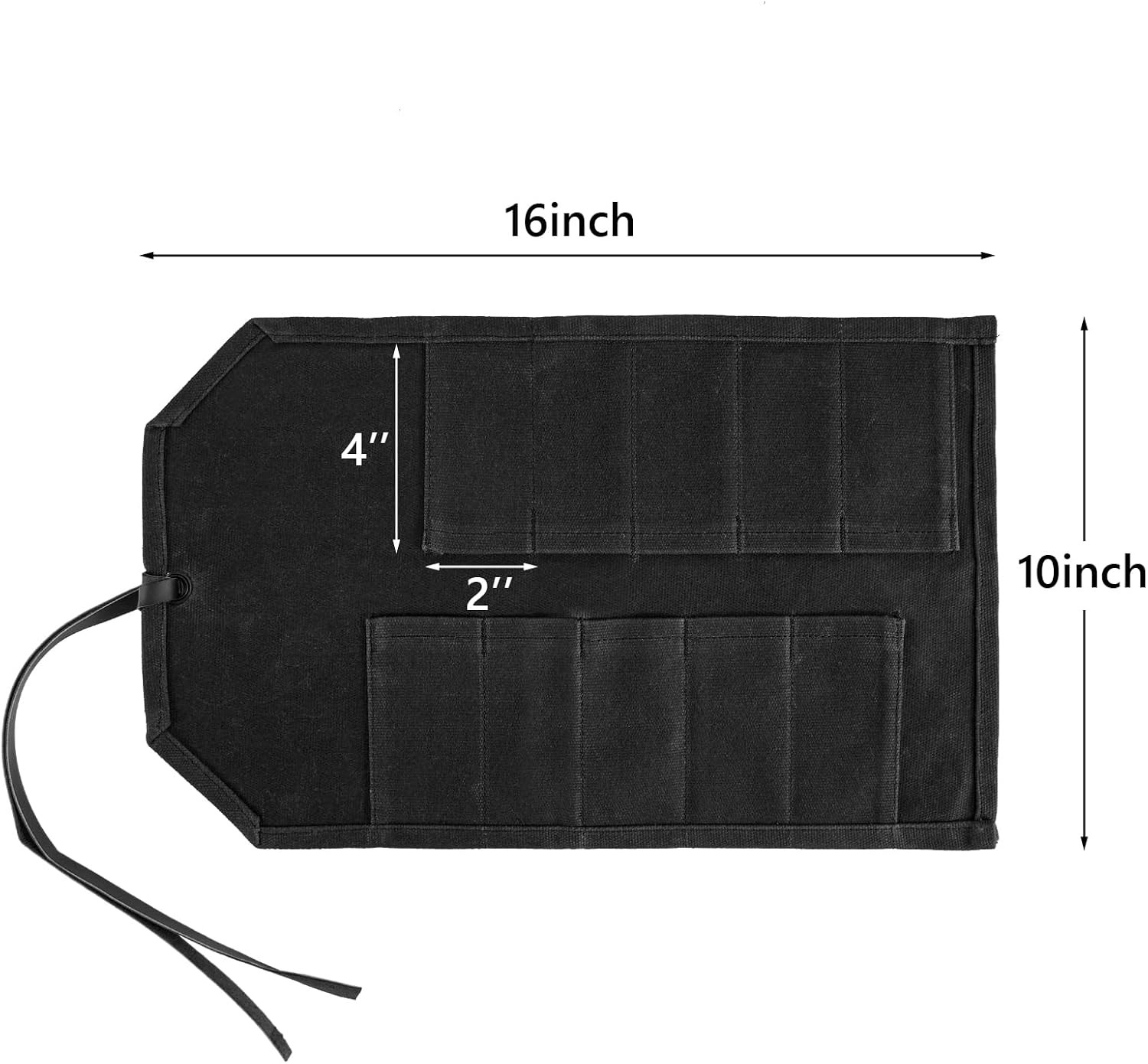 Tool Roll,10Slots Tool Roll Up Pouch,Heavy Duty Waxed Canvas Tool Roll Bag,Chise