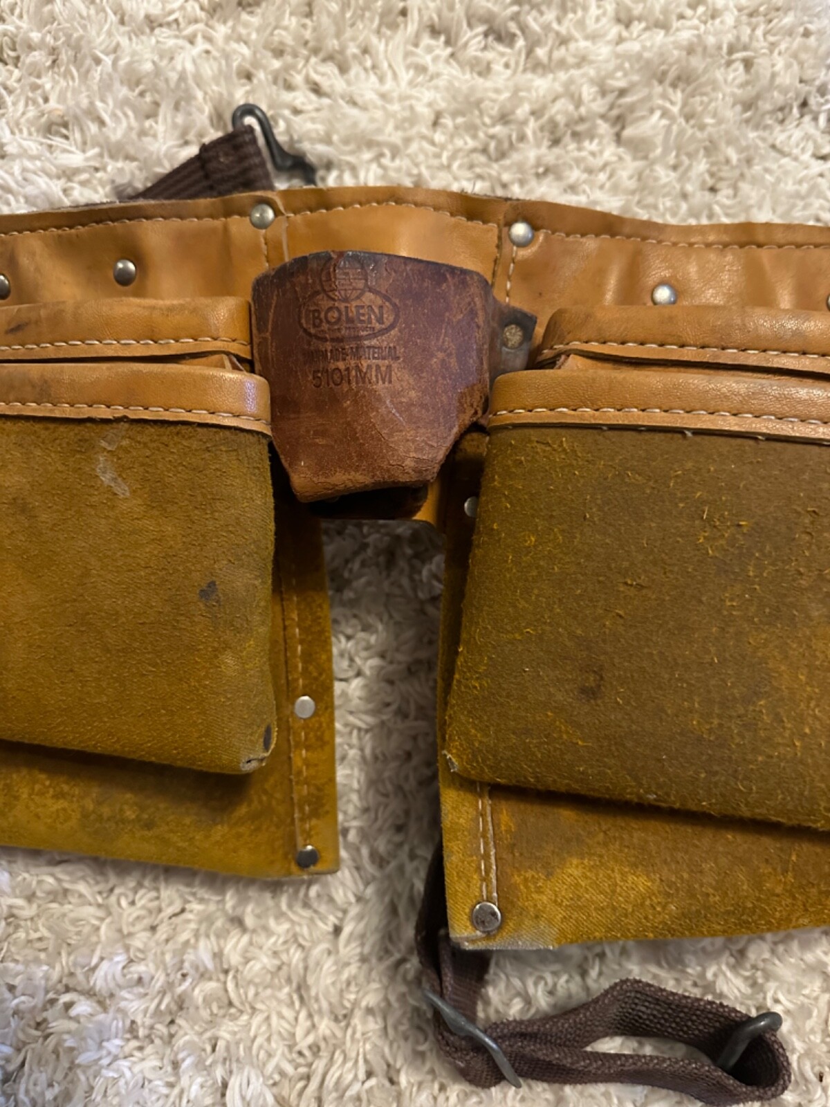 Leather Tool Belt measured belt as shown at 40 inches