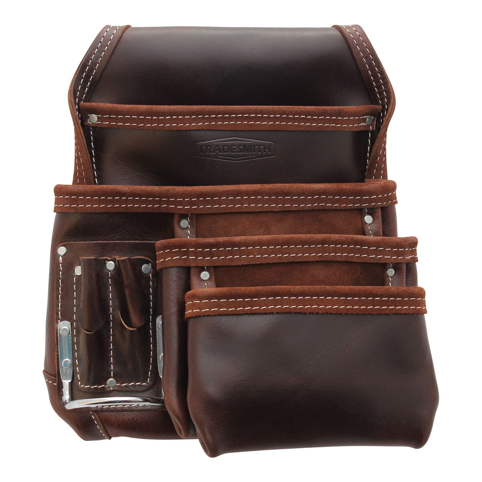 TradeSmith TS5236H- 7 Pocket Top Grain Leather Tool Pouch