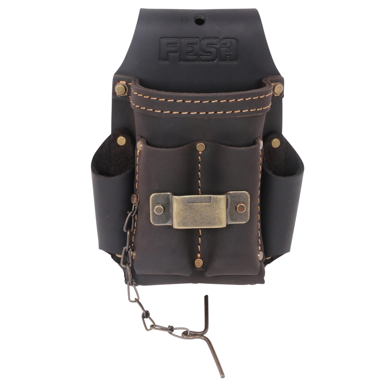 Small Electrician Tool Pouch Leather 7in1 Tape Measure Drill Clip Belt