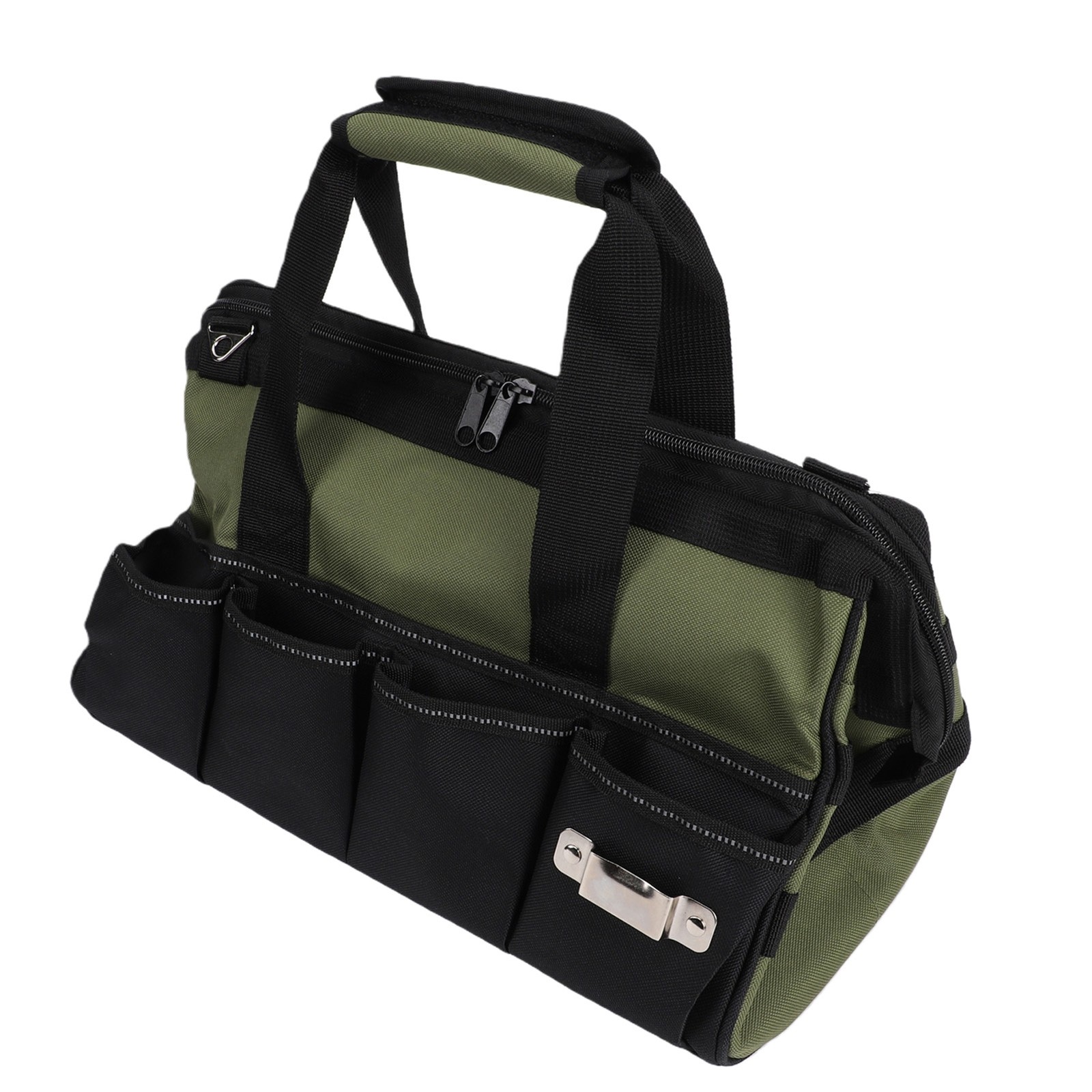 Heavy Tool Bag 15 Inch 25 Pockets Soft Tool Organizer For Electrician Green