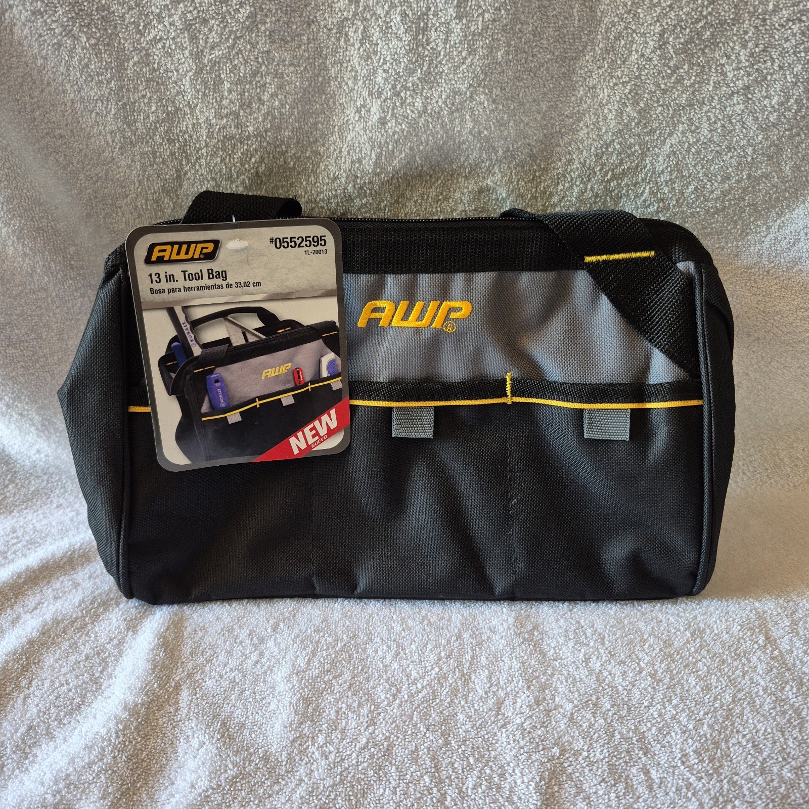 AWP 13” Tool Bag w/ 3 Exterior Compartments Denier Construction – NEW!