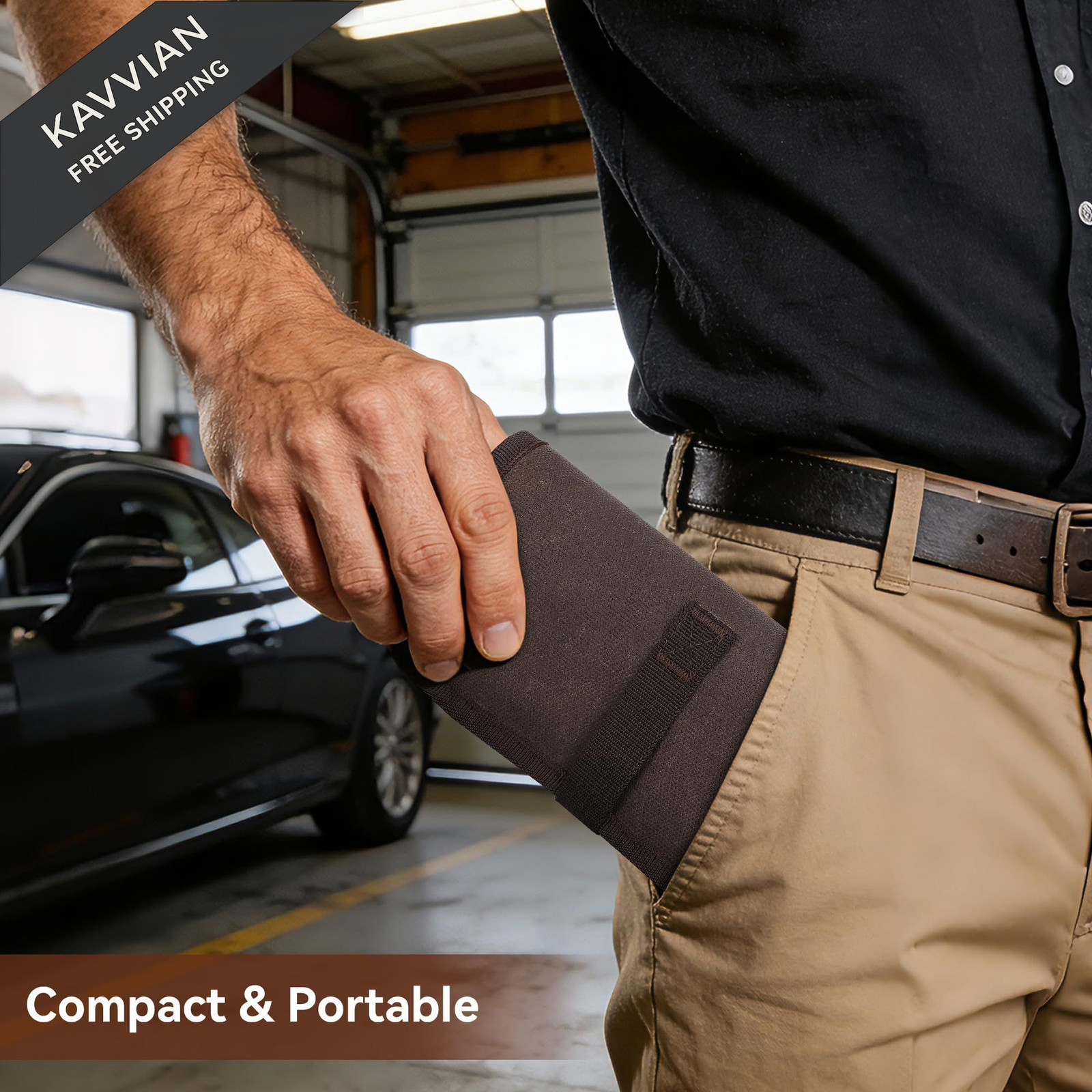 Exterior: Dark Brown 20oz waxed canvas Interior: Hi-Vis Orange ripstop lining