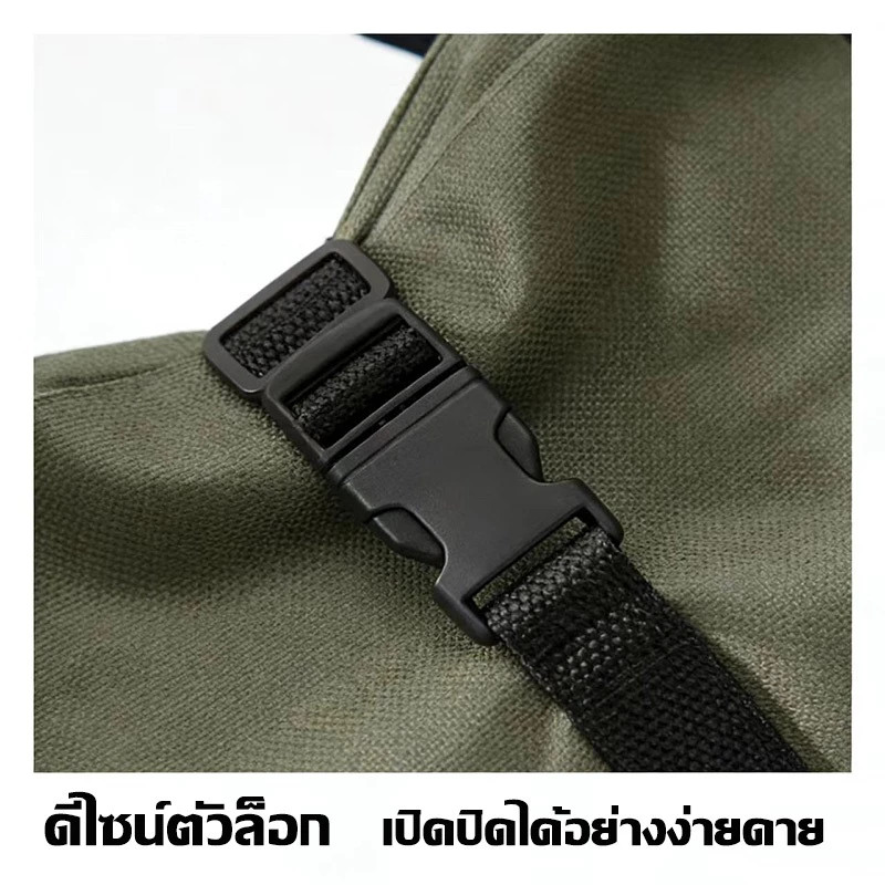 Portable Tool Roll Bag Oxford Multi Pocket Organizer Zipper Black Green