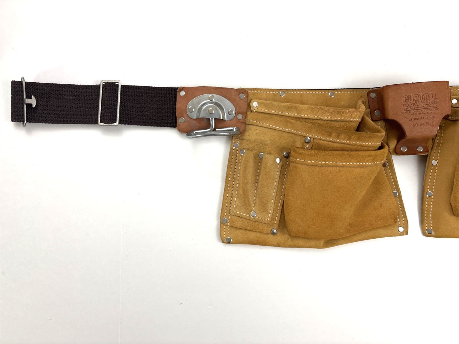 Carpenter LEATHER TOOL BELT/POUCH Custom Leathercraft CLC H427X Barely Used EUC