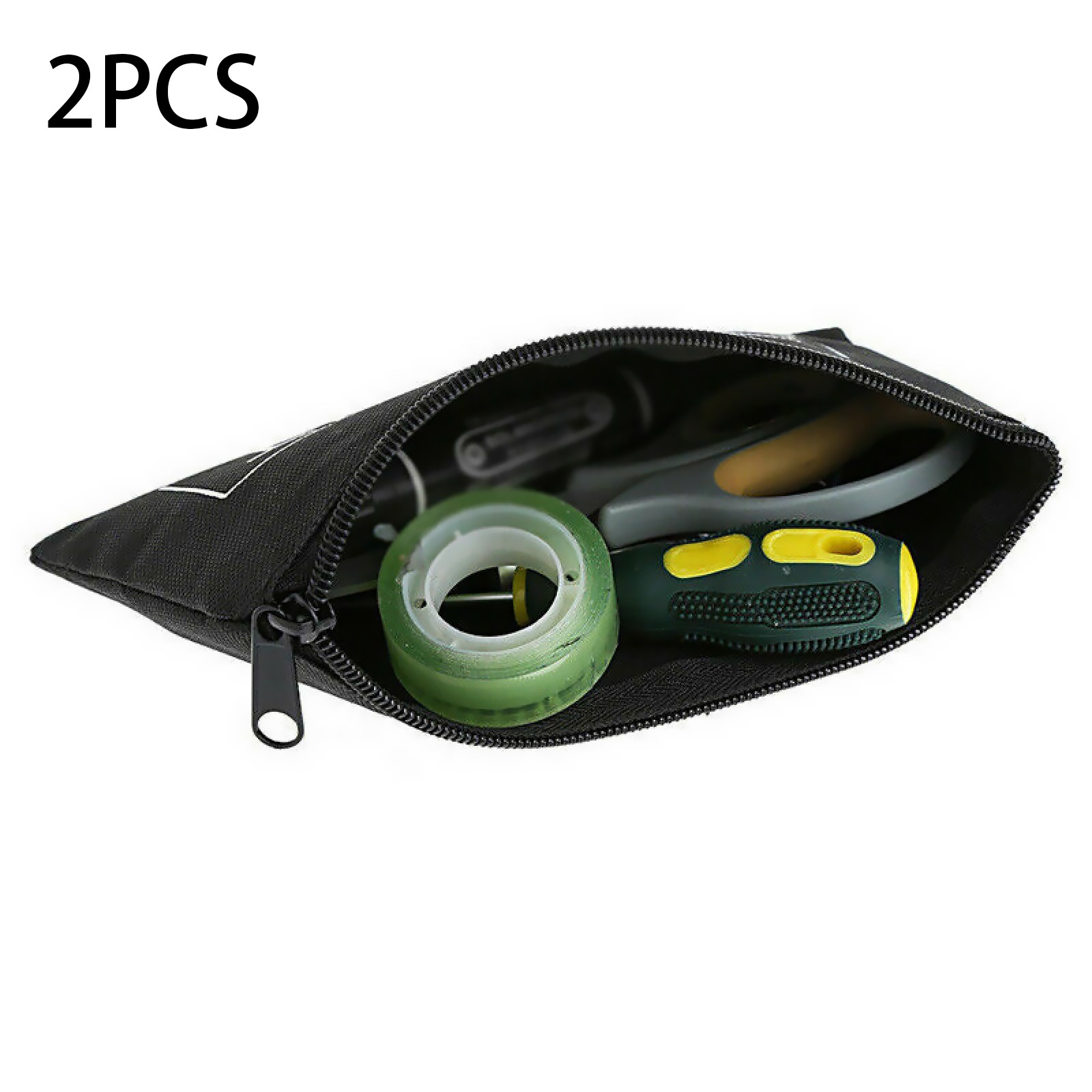 2Pcs Lightweight Waterproof Oxford Cloth Organizer Pouch Zipper Tool Bag Gadgets
