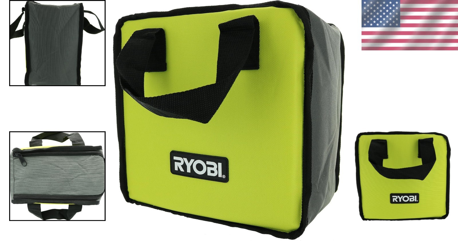 Compact Lime Green Tool Tote Bag with Removable Divider for Organizing Tools