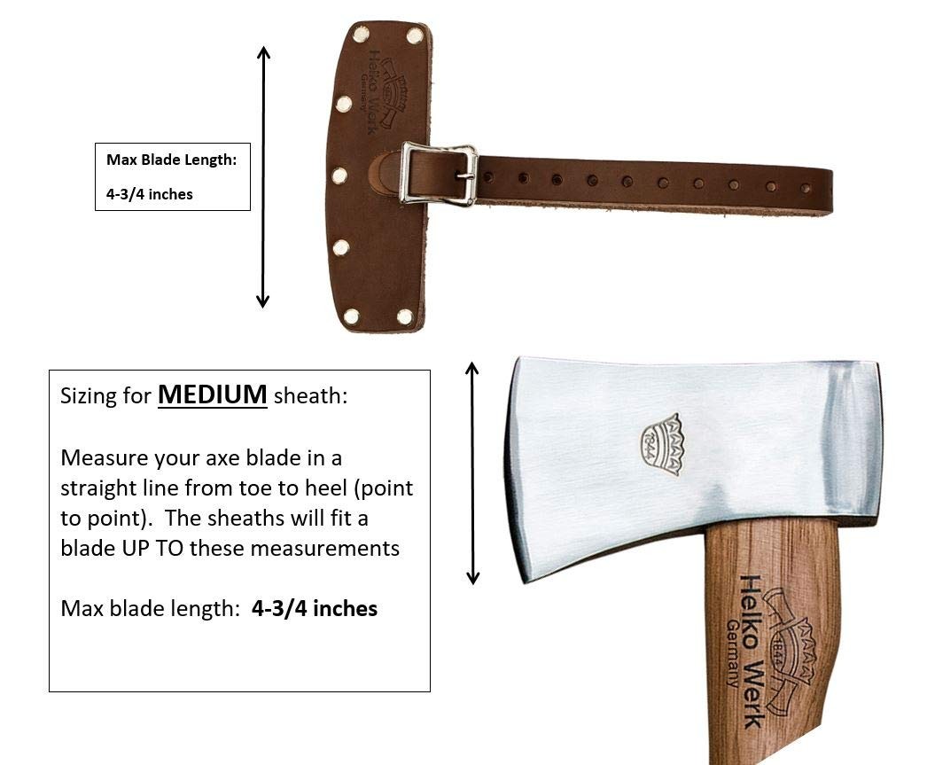 1844 Helko Werk Made in USA Genuine Leather Axe Sheath Size Medium Black (S12…