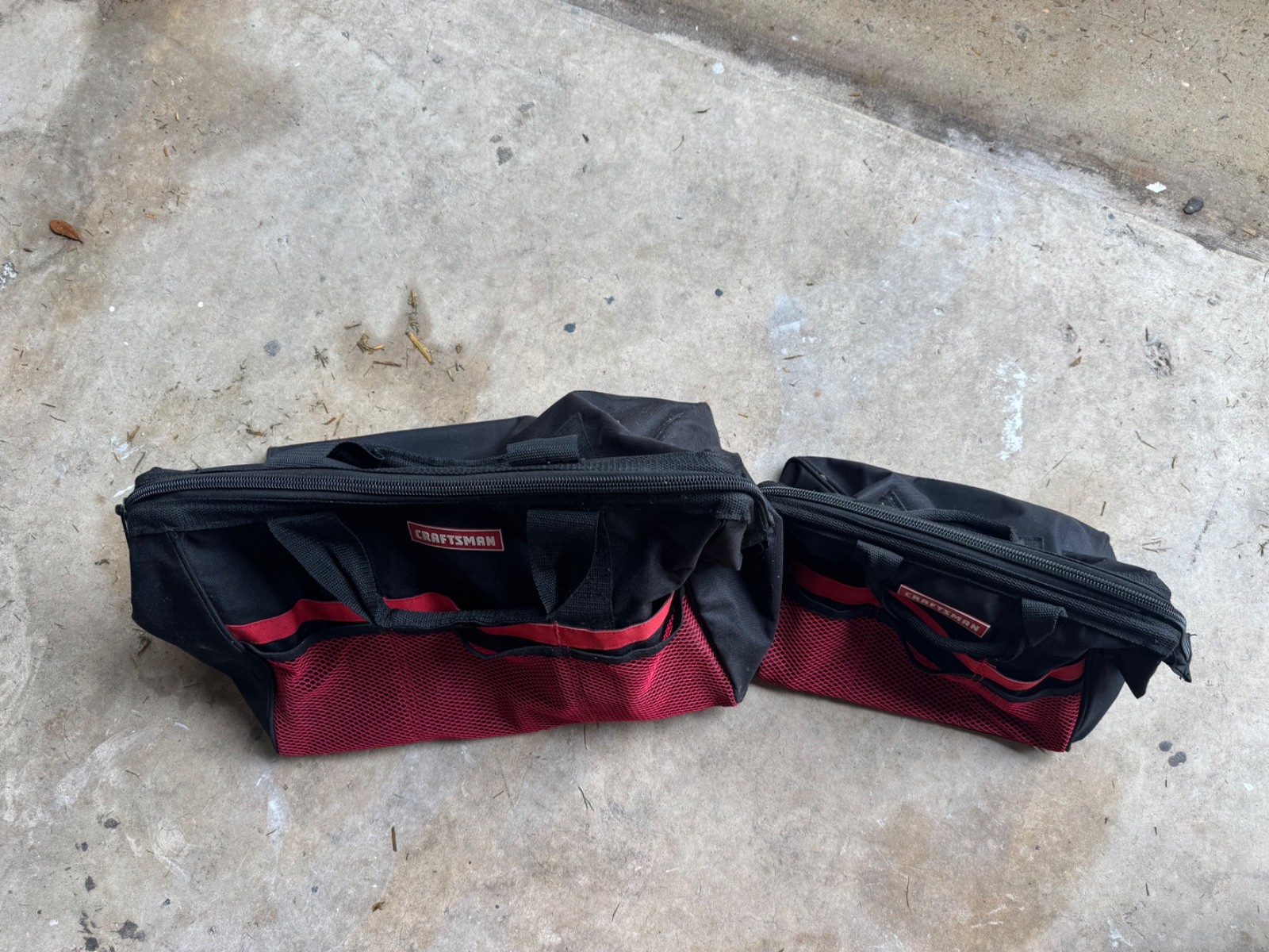 Craftsman 13″ Large Mouth Tool Bag – Black/Red and small tool bag