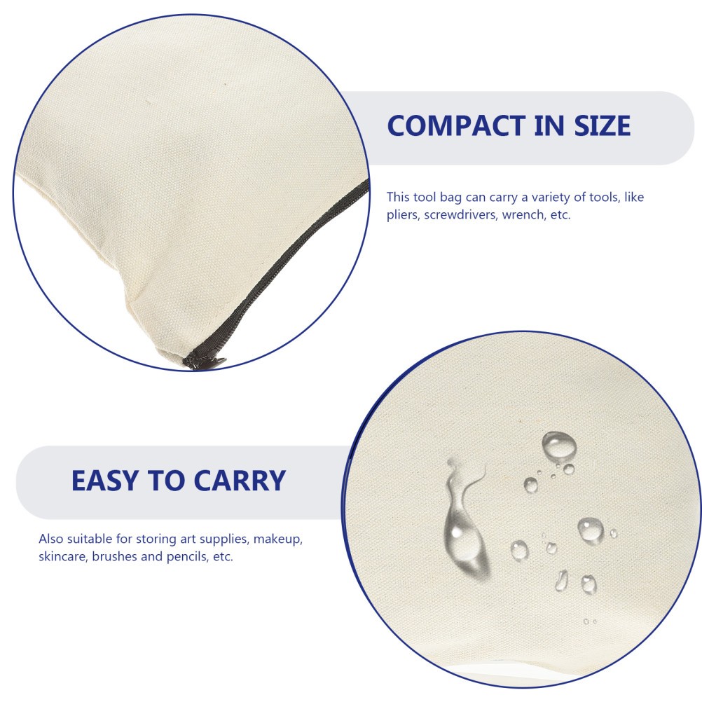 10Pcs Heavy Duty Canvas Zipper Tool Pouch Small Portable Storage Bag for Tools