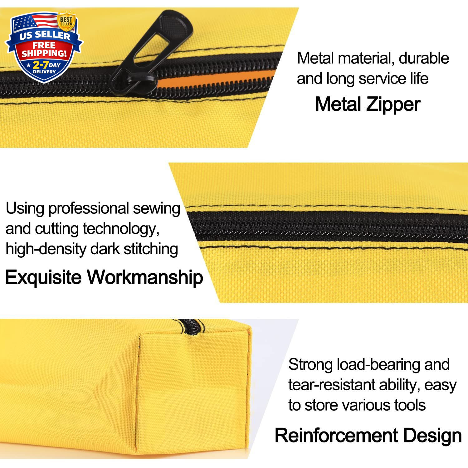 5 Pack Canvas Tool Pouch of Two Sizes, Tool Pouches with Zipper, Multipurpose…