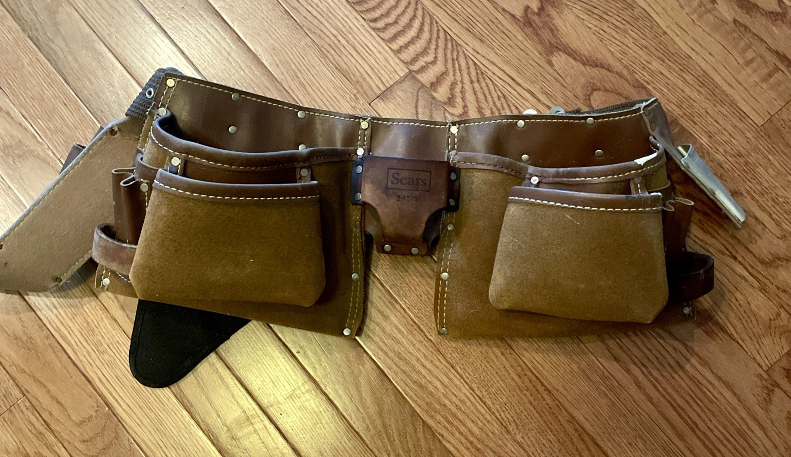 Vintage Sears Craftsman Leather Cowhide Nail/Tool Apron with Accessories