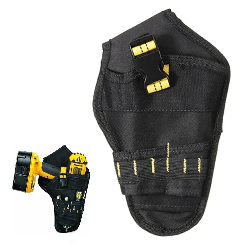 Heavy Duty Drill Holster Tool Belt Pouch Bit Holder Hanging Waist Bag Drill Tool