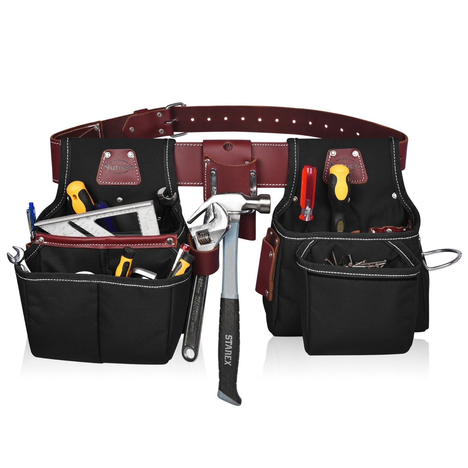 NUTUCH Nylon and Leather Tool Belt with Suspender | Electrician Tool Belts