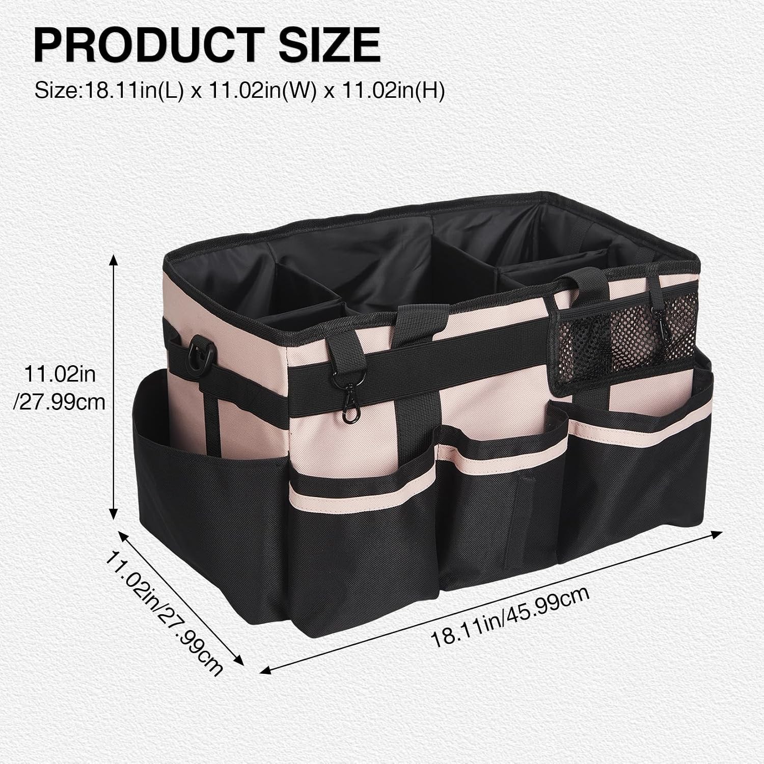 Extra Large Wearable Cleaning Tool Bag with Adjustable Shoulder Strap Green/Pink