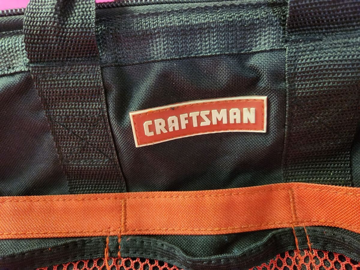 Craftsman 12″ x 8″ Zippered Tool Bag Wide Open Design Reinforced Material 37535