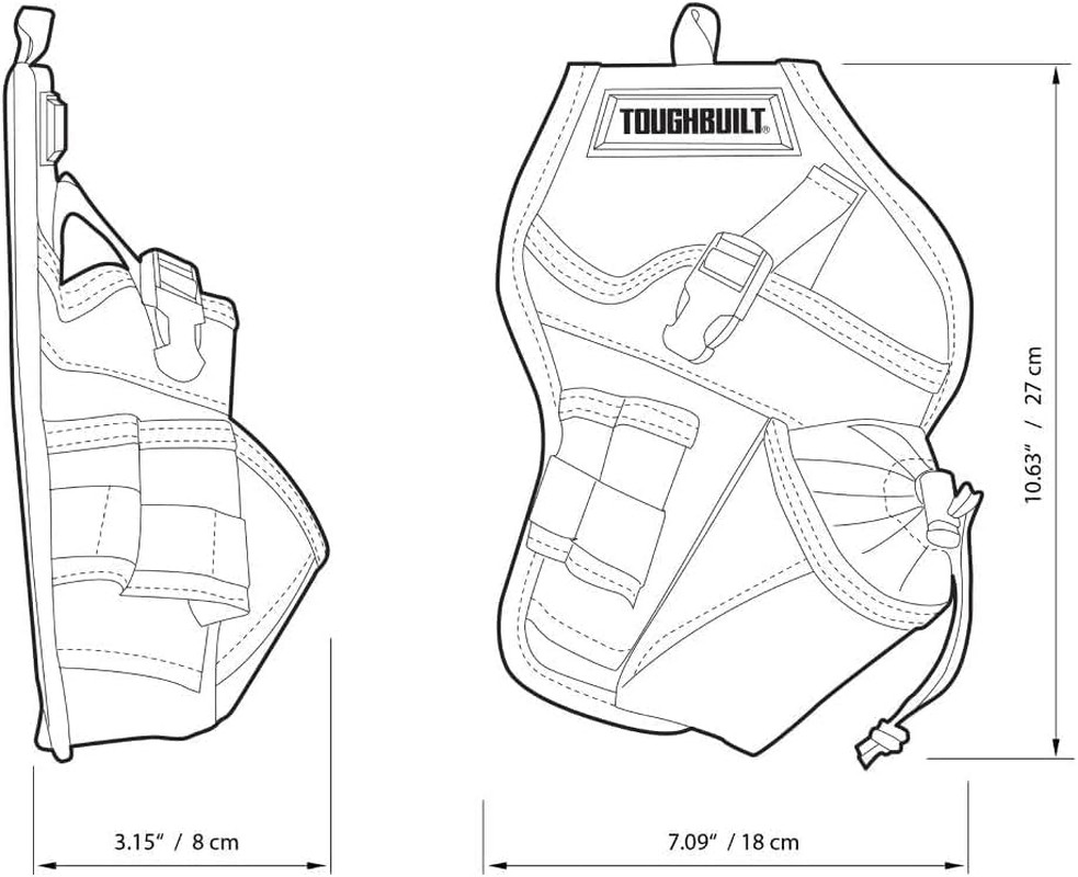 – Drill Holster, Adjustable Safety Strap & Bit Pockets, TB-220-B | Cliptech Hub
