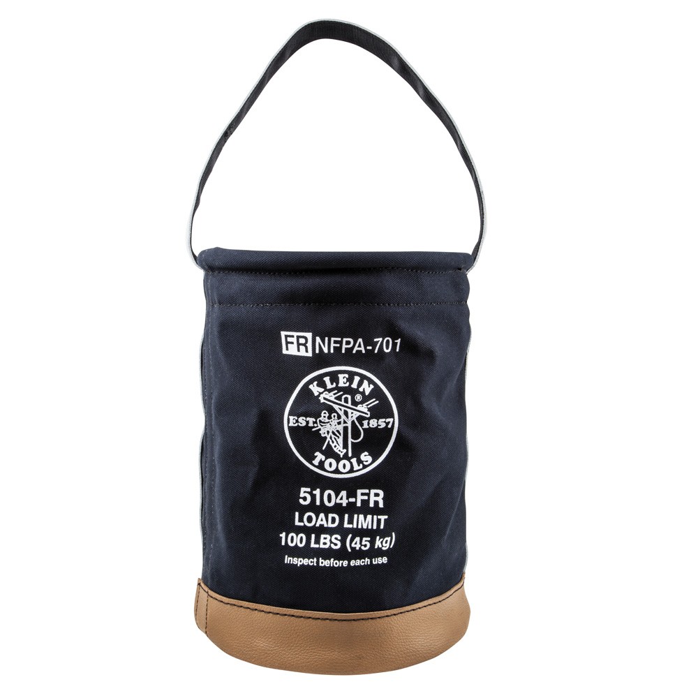 Klein Tools 5104FR Flame-Resistant No. 4 Canvas Tool Bucket 100lb