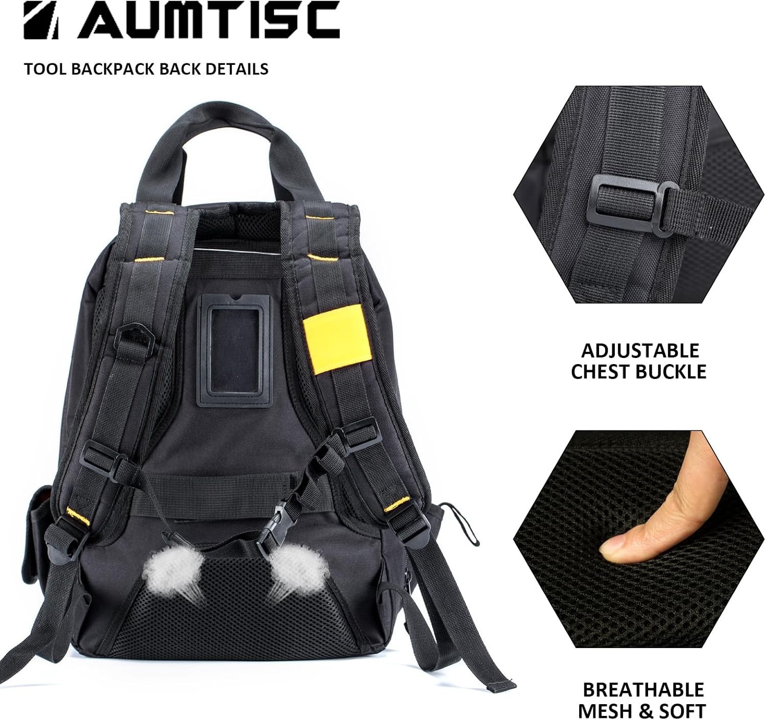 Electrician Industrial Tools Organizer Backpack, Yellow