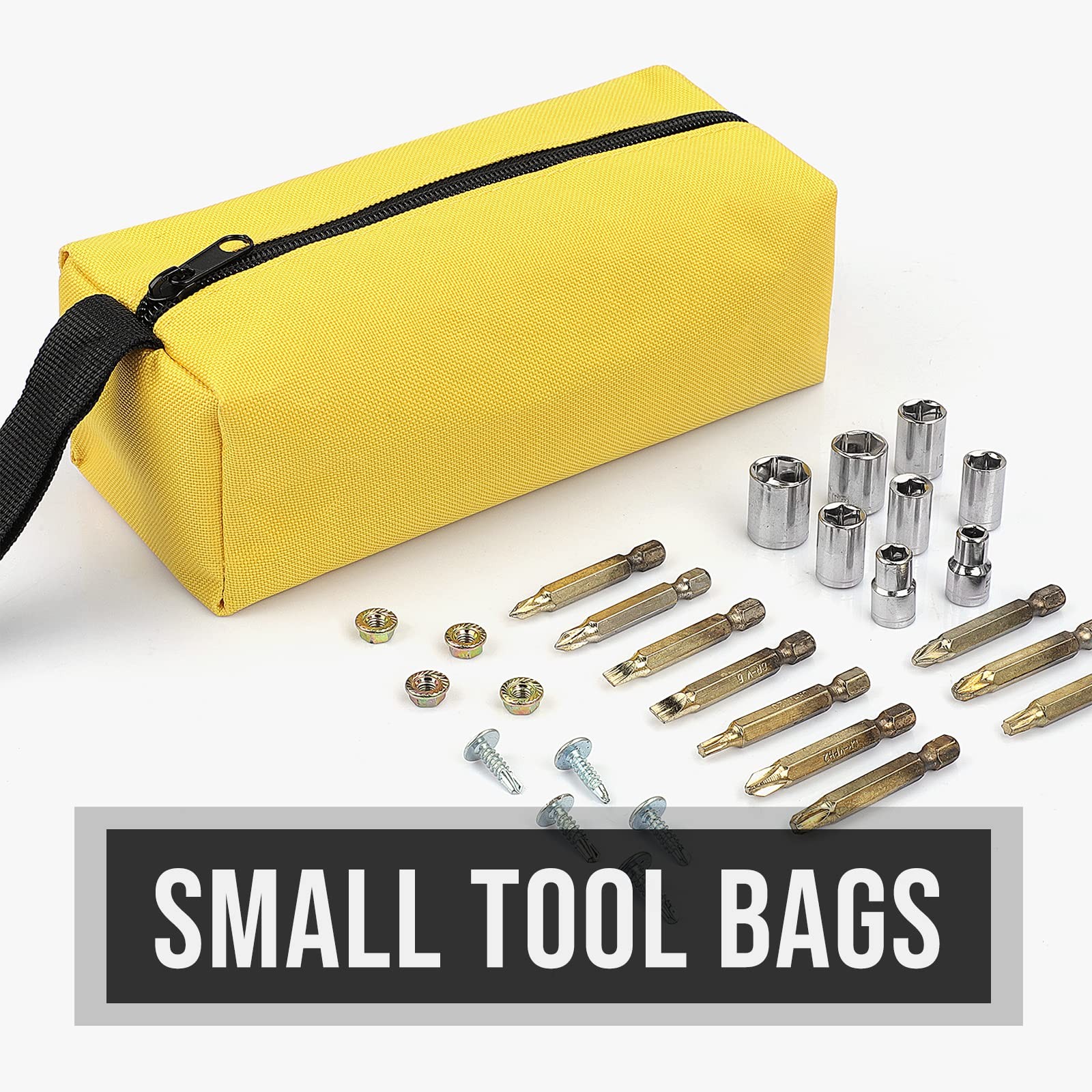 5 Pack Small Tool Bags Heavy Duty 1680D Waterproof Fabric Tool Pouch