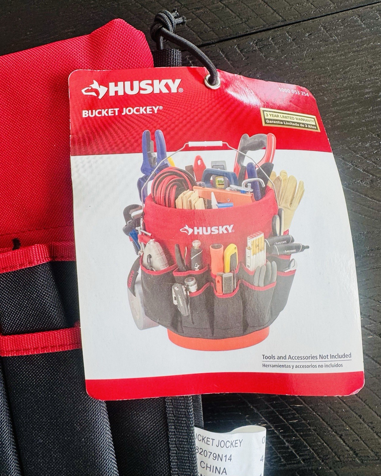 Husky Bucket Jockey Tool Storage Caddy 30 Pockets Black and Red 5 Gallon NWT