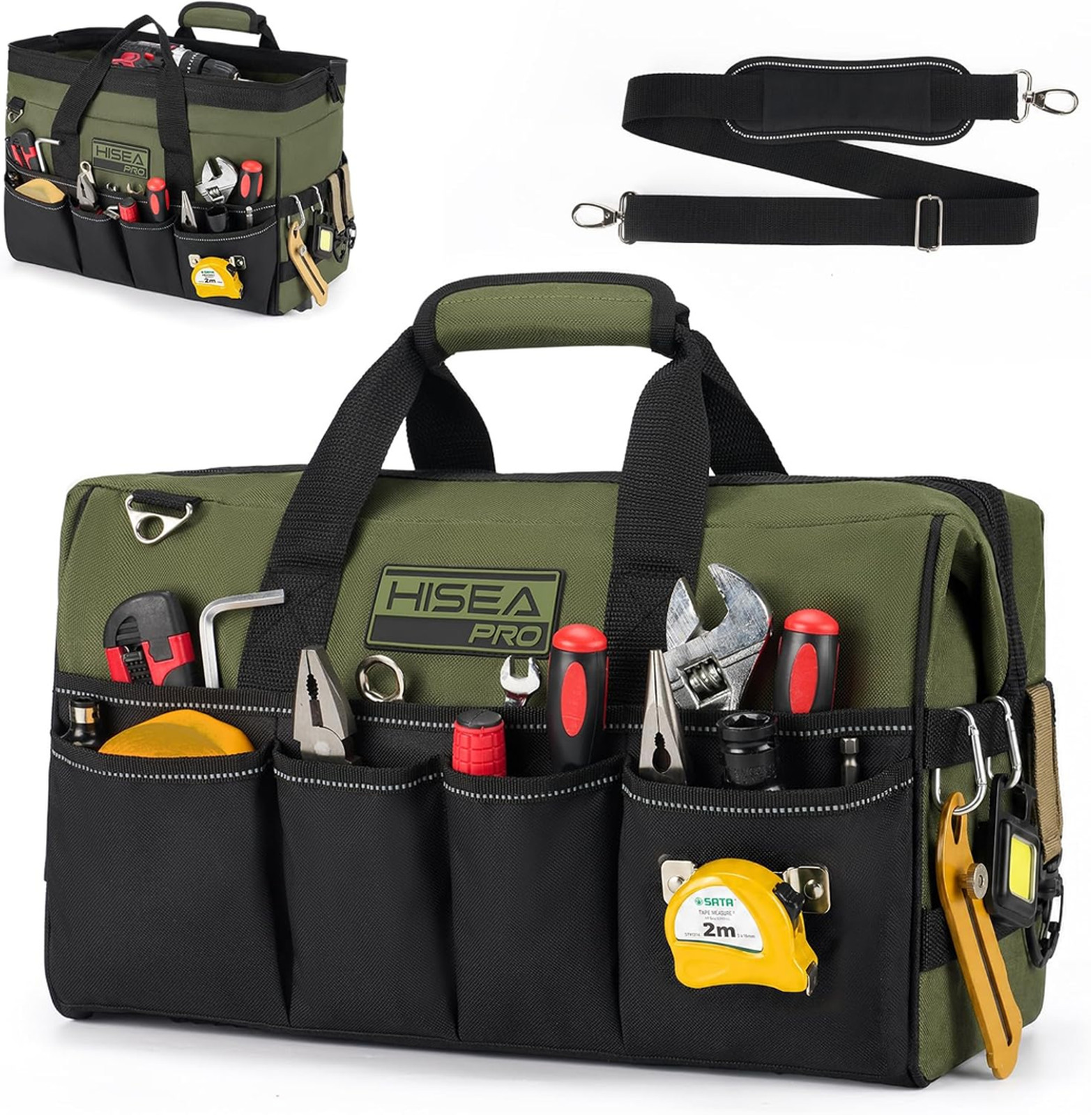 Tool Bag Heavy Duty 20 Pockets Waterproof 16 Inch Organizer Electrician