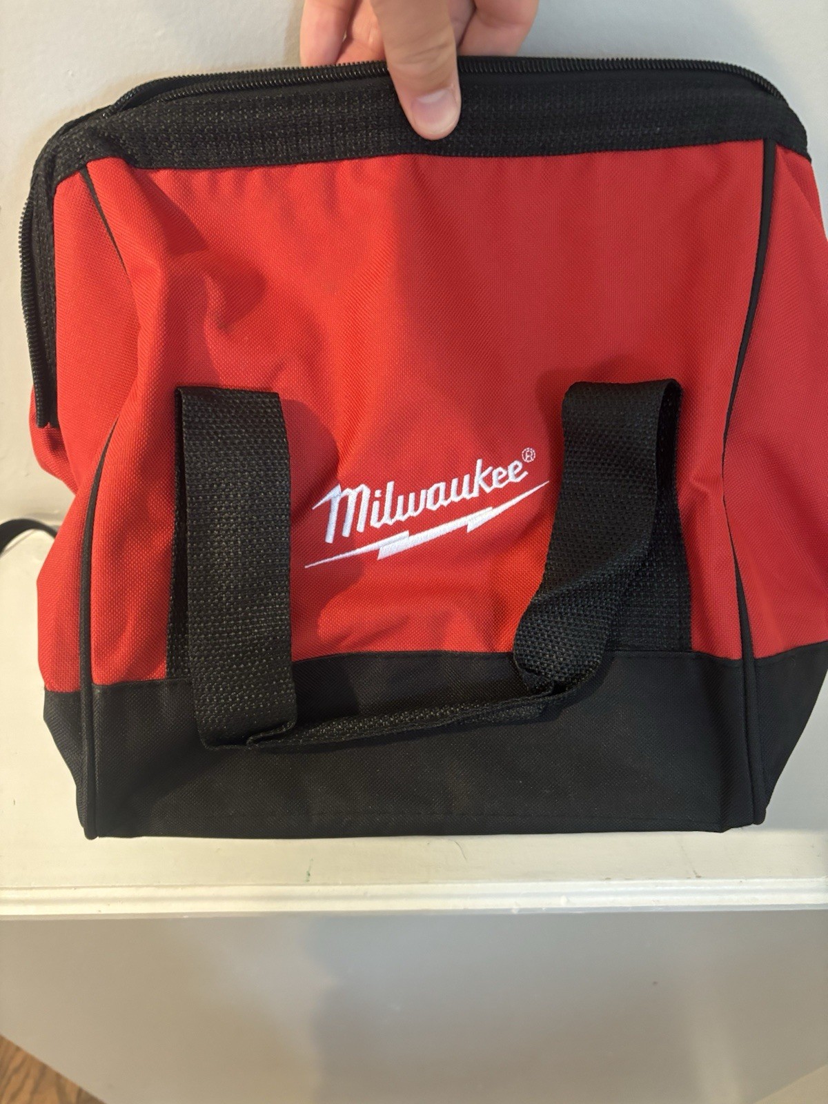 Milwaukee Nylon Tool Bag Red/Black Zipper Closure with Handles brand new no tags