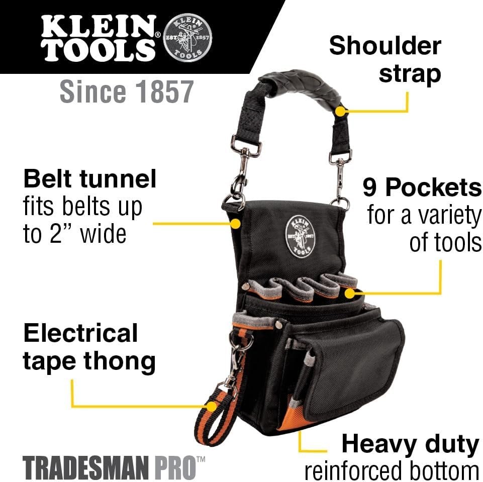 Professional-Grade Tool Pouch – 9 Pockets, Reinforced Base & Easy Carry Handles