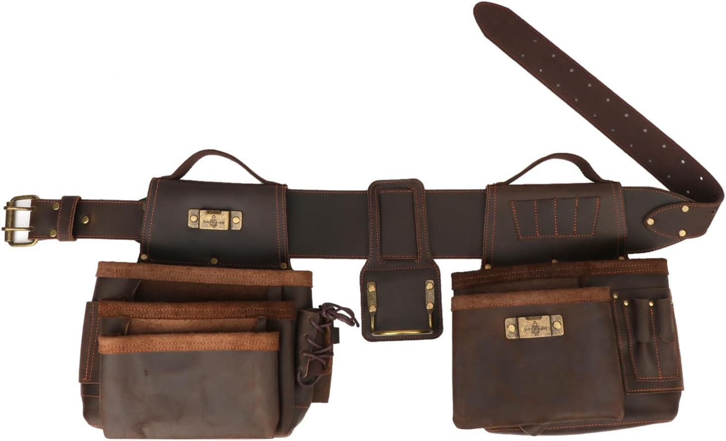 Genuine Leather Tool Belt Carpentry Multipurpose Rig Pockets Organizer Electrici
