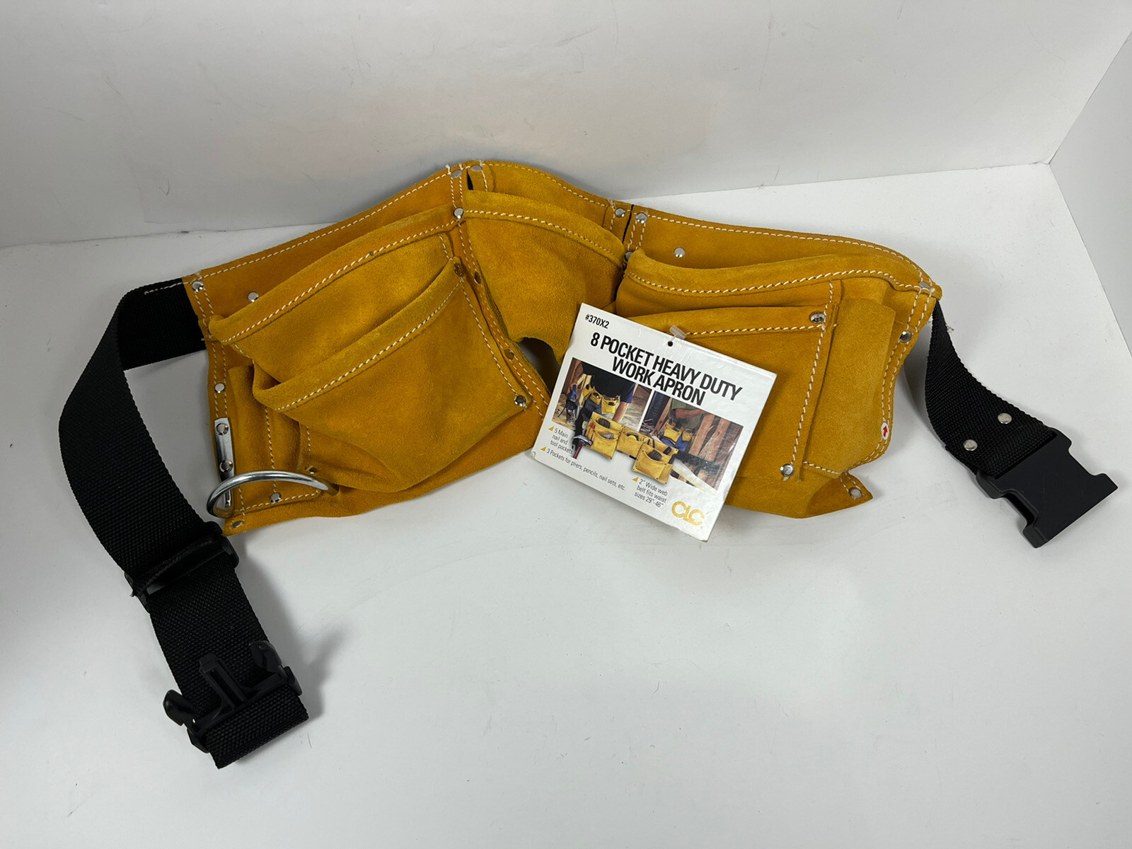 CLC SUEDE Tool Work Apron Belt 370X2 Hammer Loop 8 Pouches NWT NEW Suede Leather