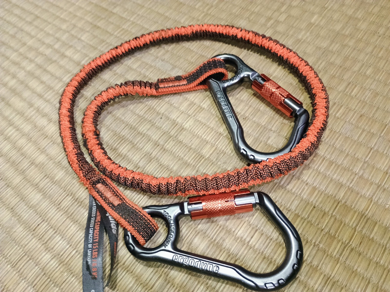 Ergodyne Squids 3110FX 10Lbs Standard 2 Carabiner Tool Lanyard, ~30 inches long