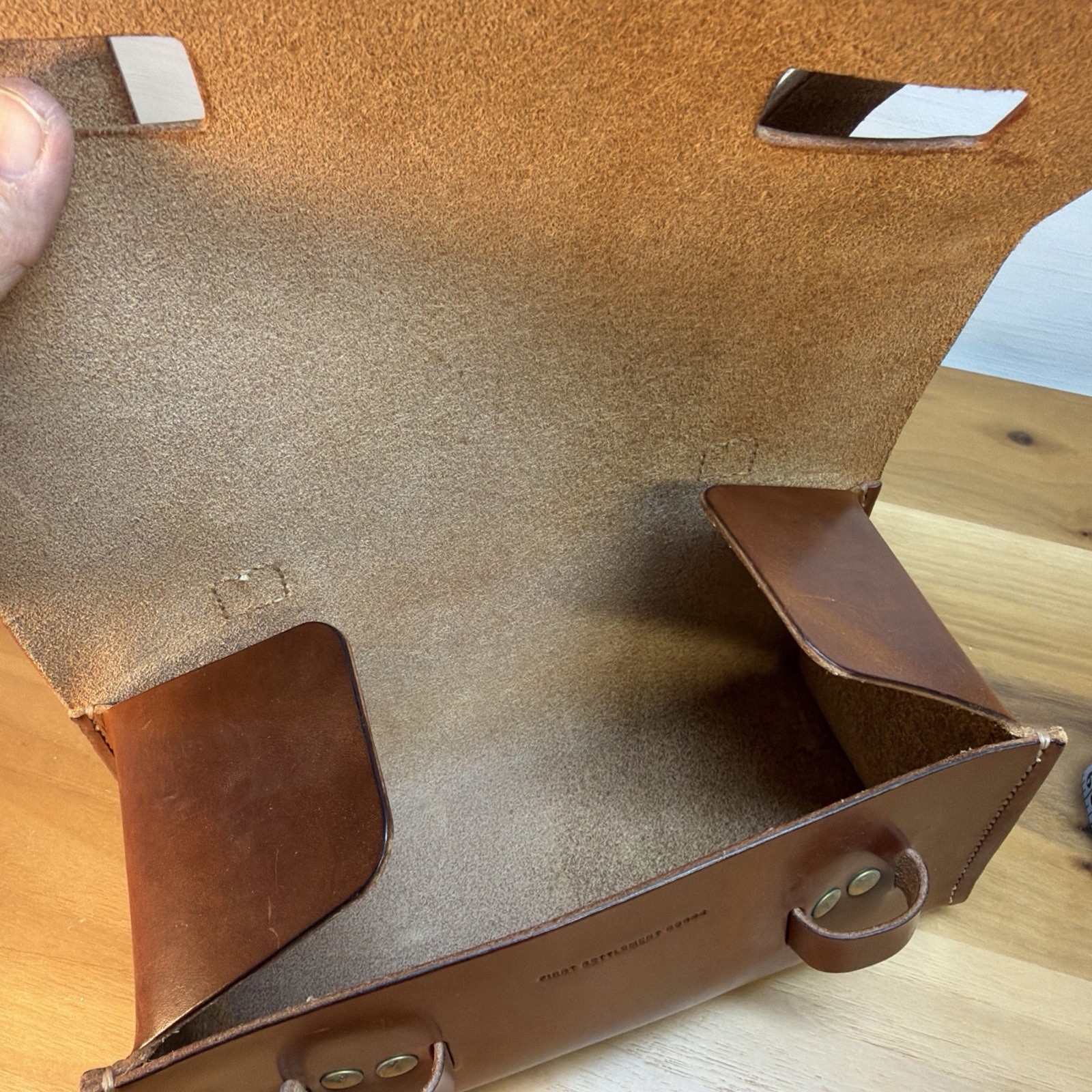 First Settlement Goods Leather Compact Toolbox Handmade Distressed 10x4x5″