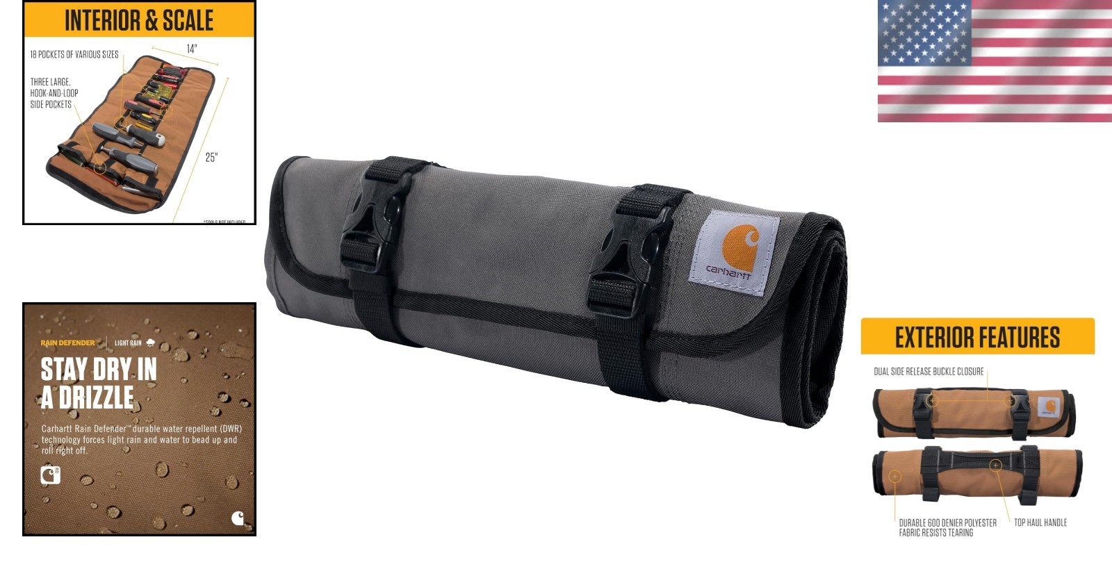Essential 18 Pocket Tool Organization Roll – Water Resistant & Durable