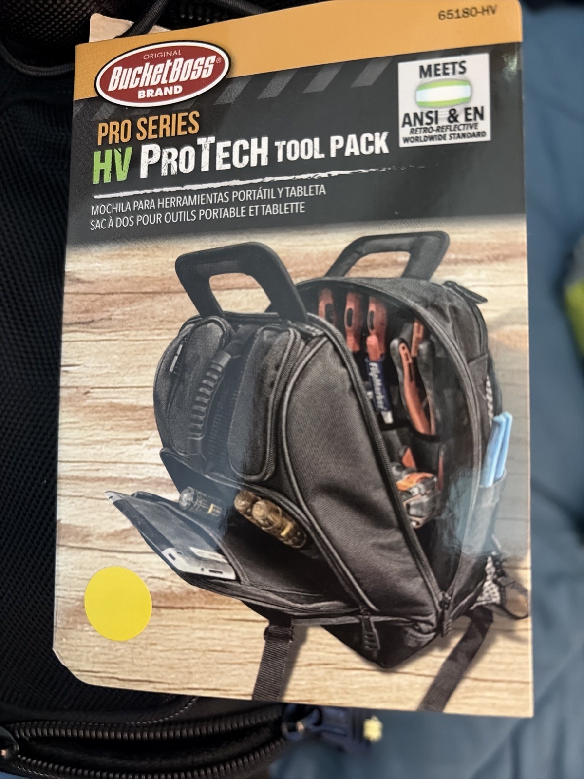 BUCKET BOSS 24 Pocket Tool Backpack 18″X14″ Adjustable Height Black Msrp $185
