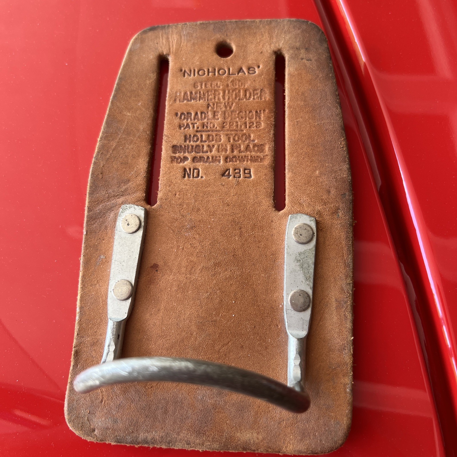Nicholas Leather hammer holder No. 439, great shape