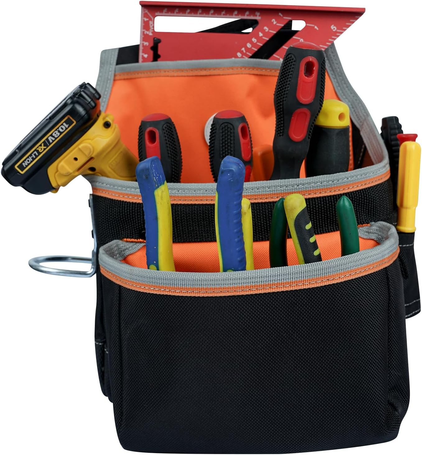 20-216 Multiple Large Pockets Tool Belts for Men with Suspenders, 4″ Padded Tool