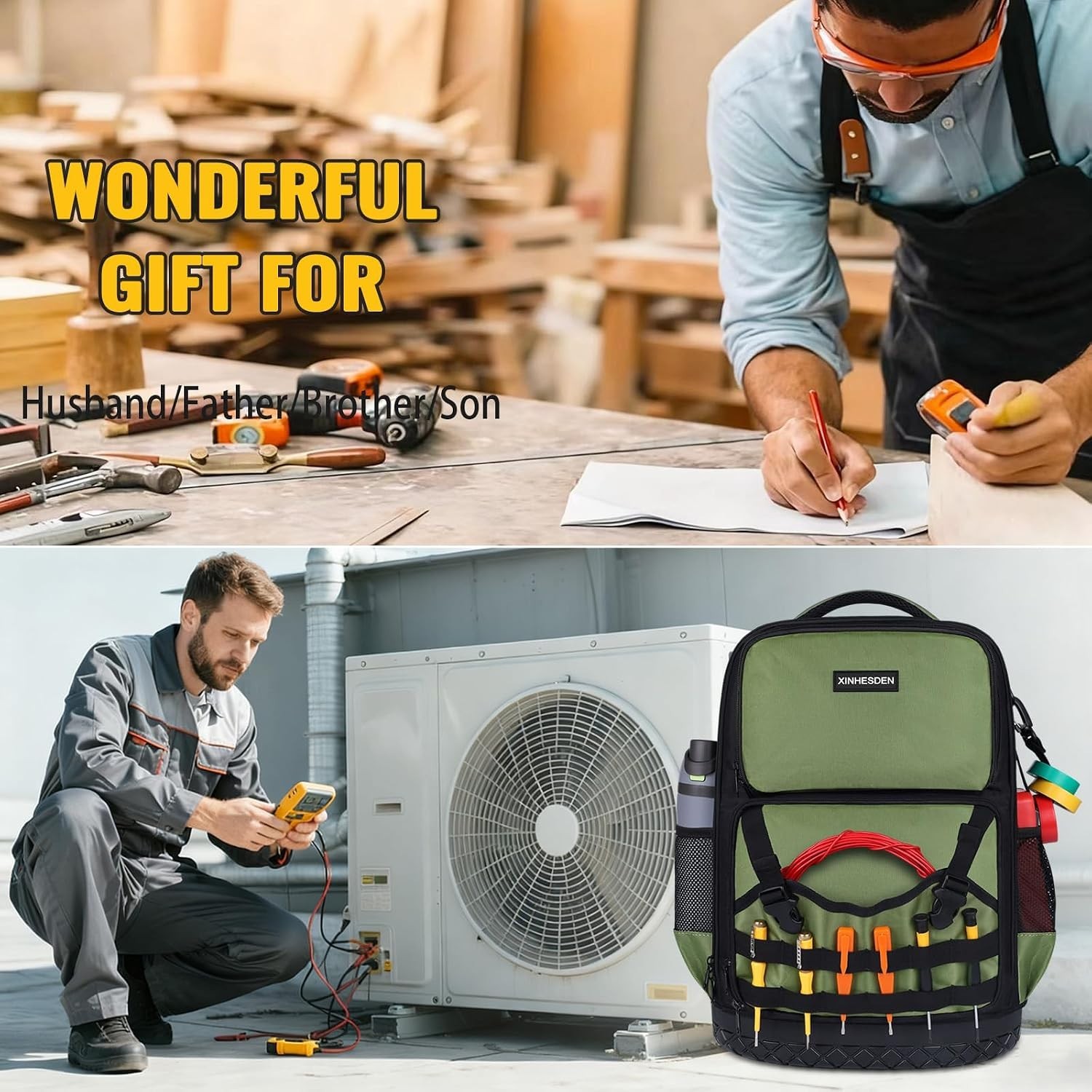 Versatile Tool Backpack for Electricians and HVAC Techs – Waterproof Design