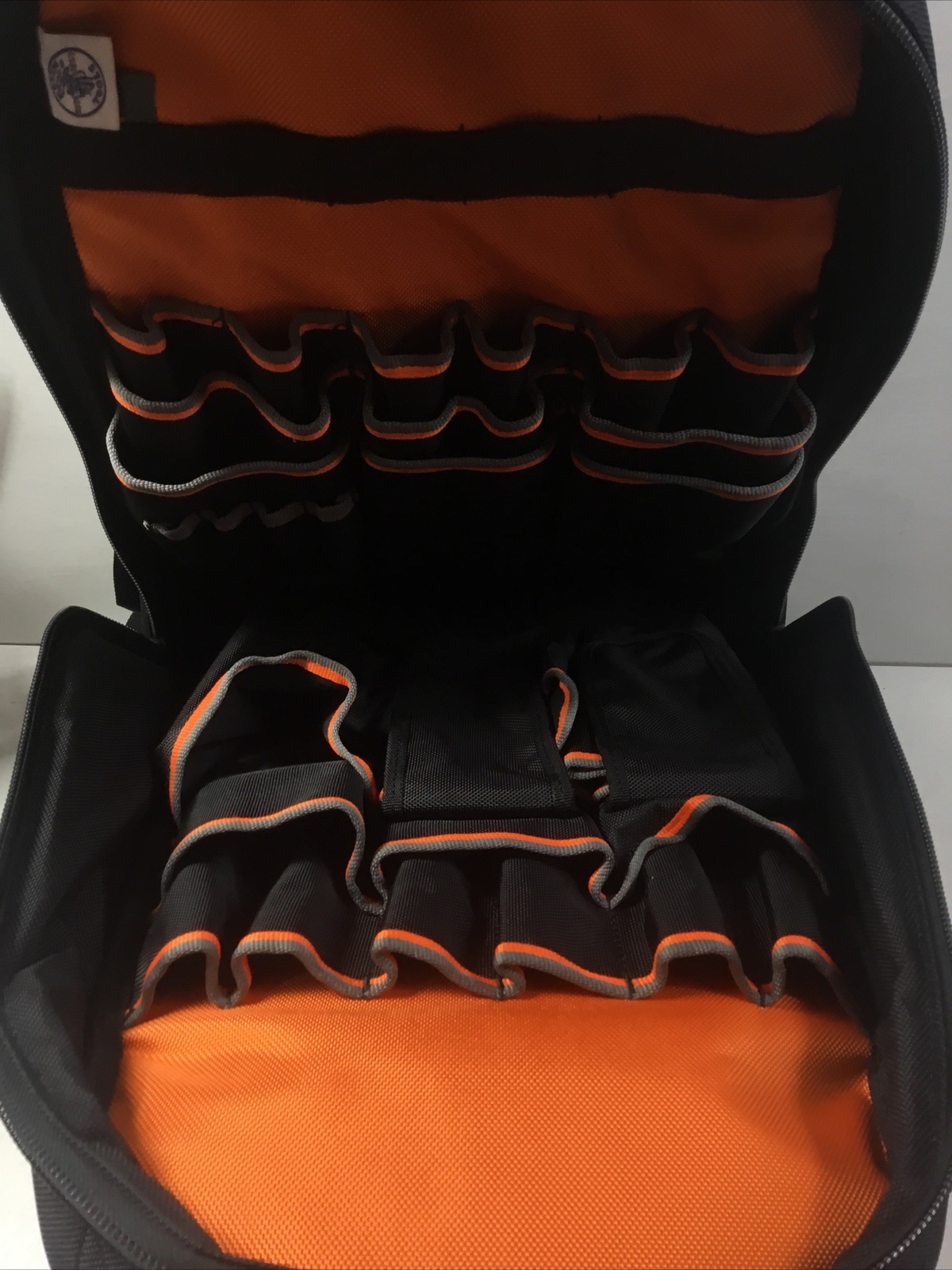 TRADESMAN 55421BP-14 Tool Bag Orange Black Back Pack Electrician Plumber Repair