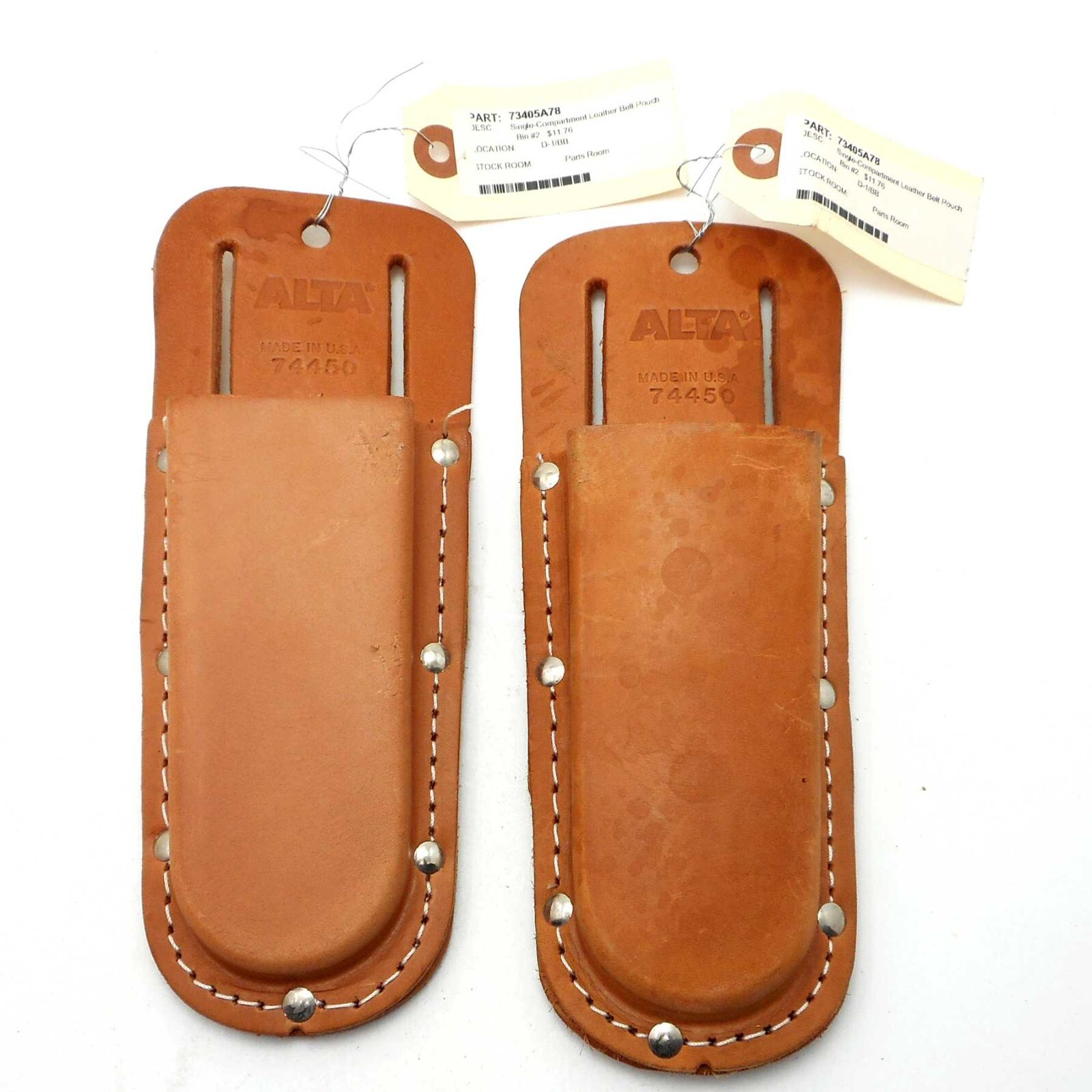 Alta Genuine Leather Garden Pruner Holder Tool Made in USA Lot of 2 pcs
