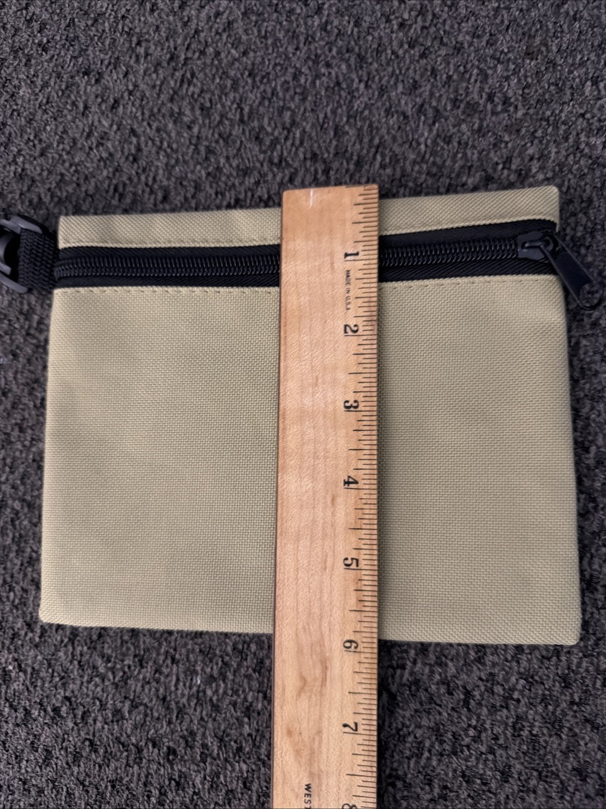 Canvas Utility Zipper Pouch Lot 5 Olive Green Tool Gear Storage Clip Bags New