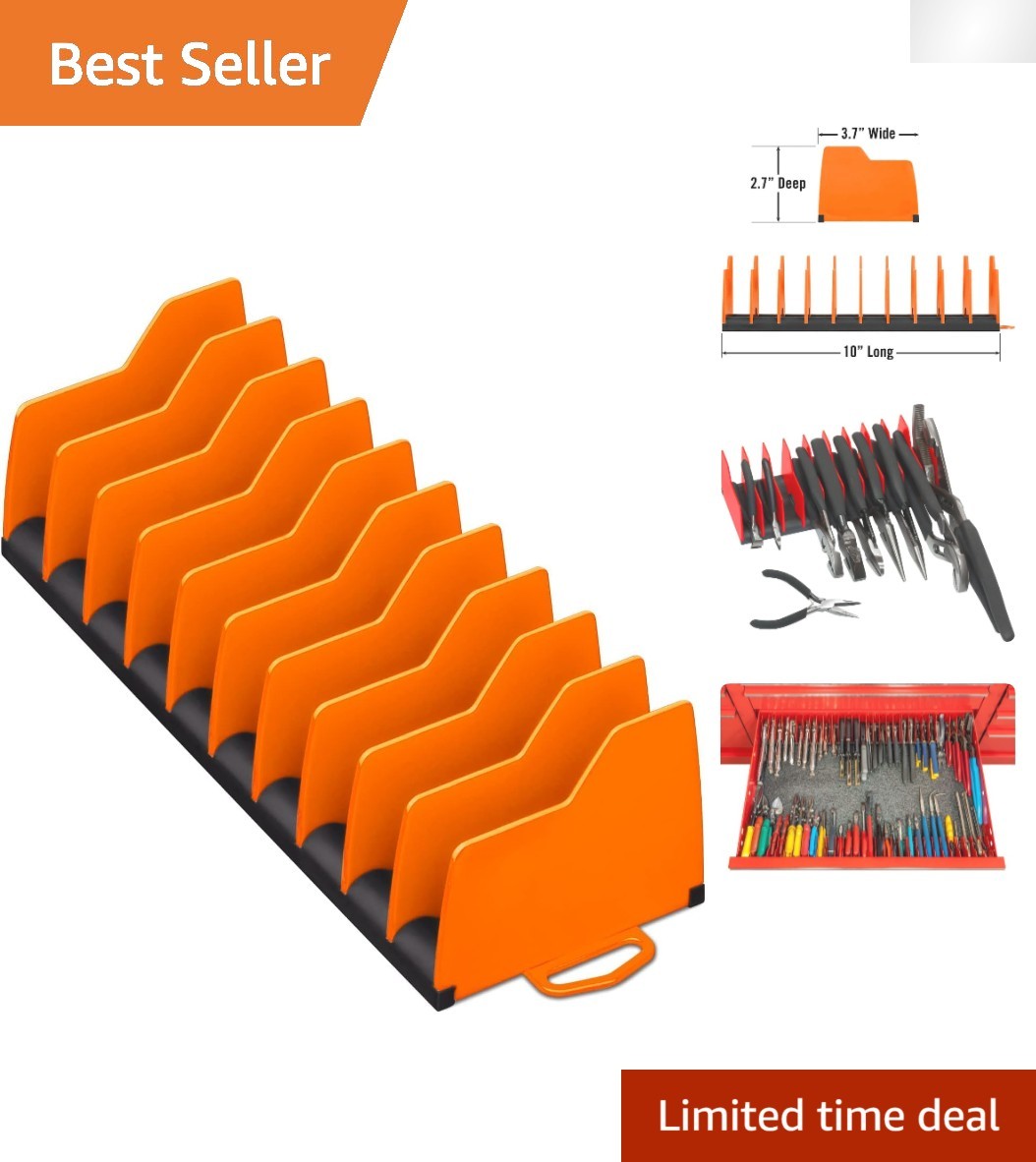 No-Slip Plier Holder Rack – Space-Saving Tool Organizer in Orange