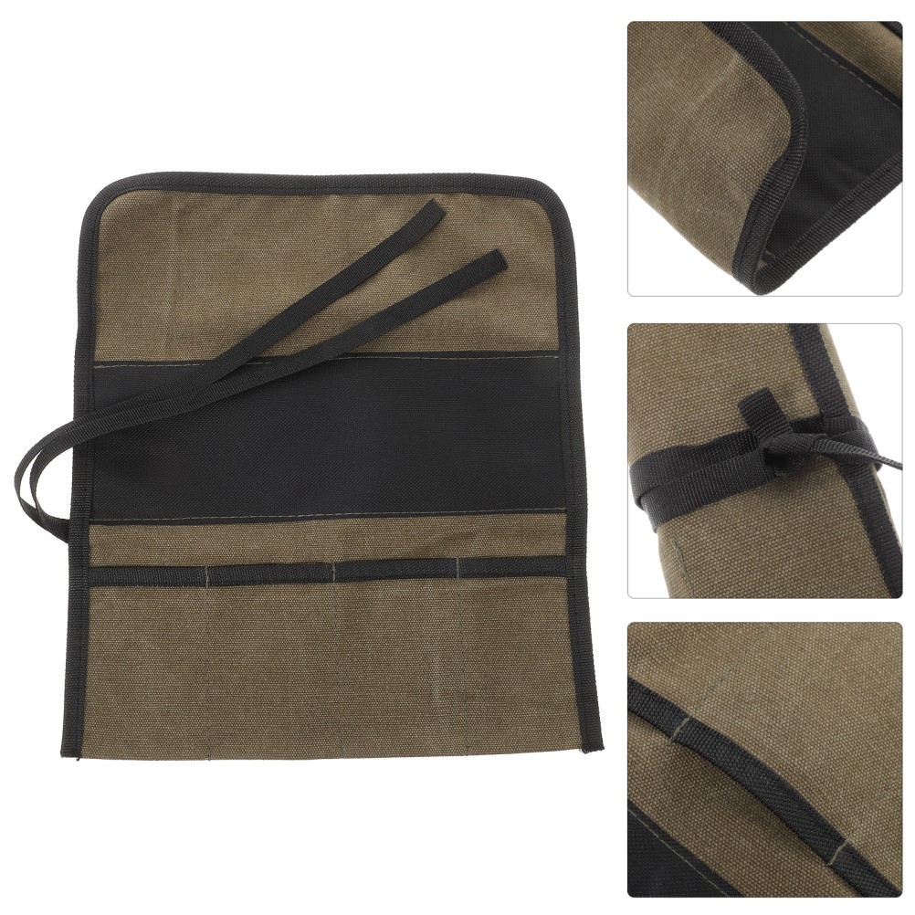 3 Count Wrapping Tool Pouch Rollup Bag Canvas with Zipper Mechanic