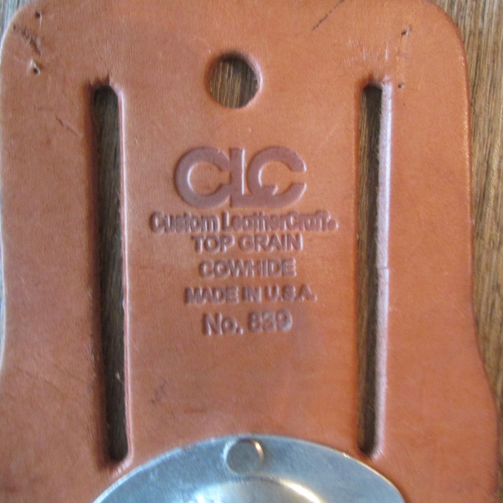 CLC TOP GRAIN COWHIDE HAMMER HOLDER Carpenter Belt METAL FLIP CRADLE W/O LABEL!!