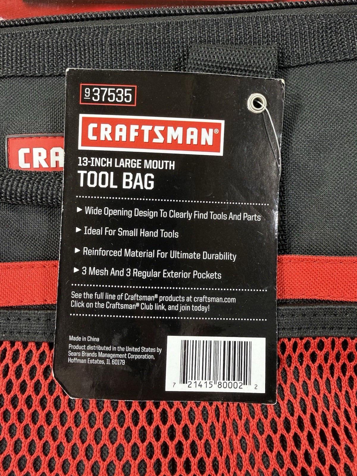 CRAFTSMAN Tool Bag COMBO 13in & 18in. #937537 & Large Mouth Tool Bag #37535 NEW!