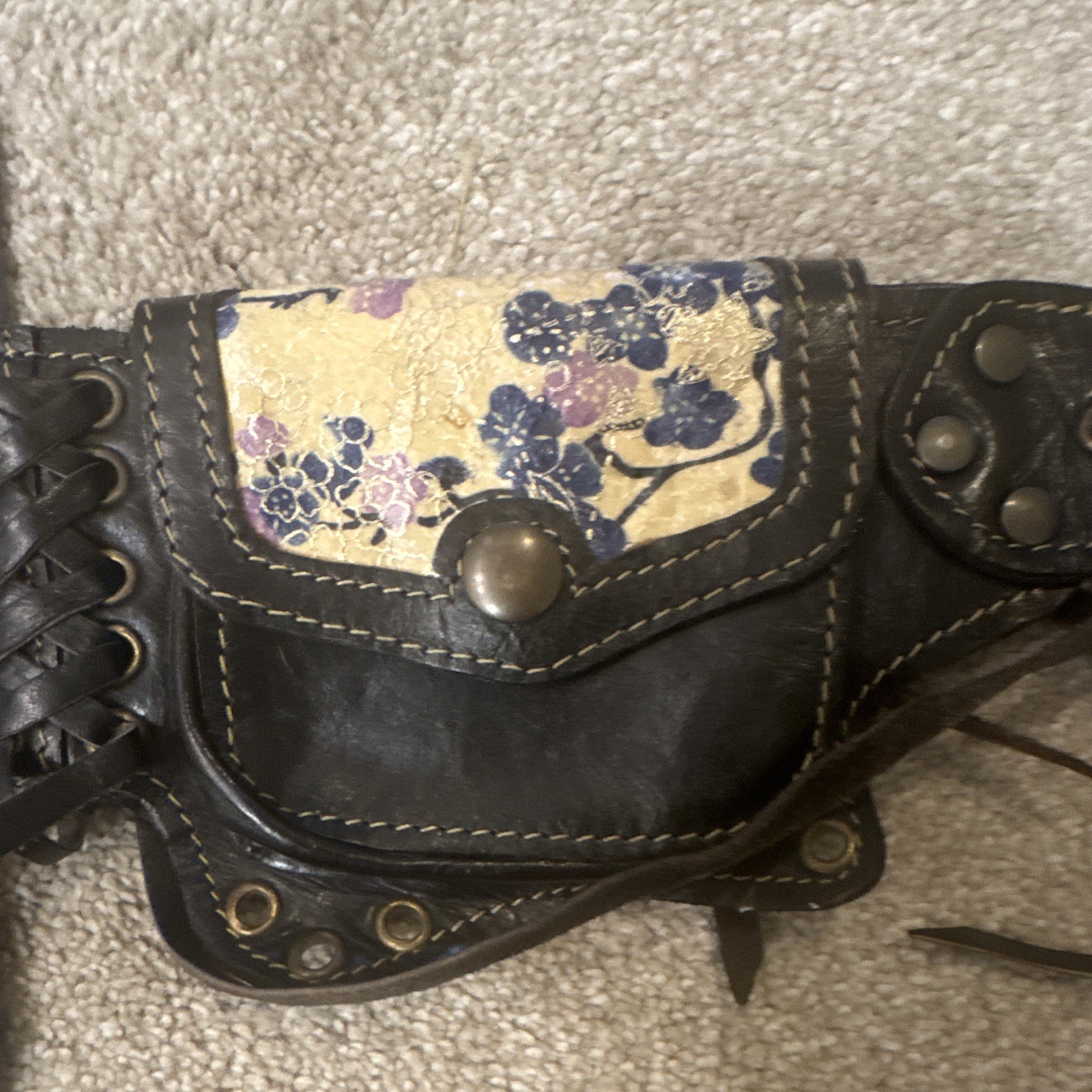 Custom Handmade Black Leather Utility Belt Multi Pouch Waist Festival Steampunk